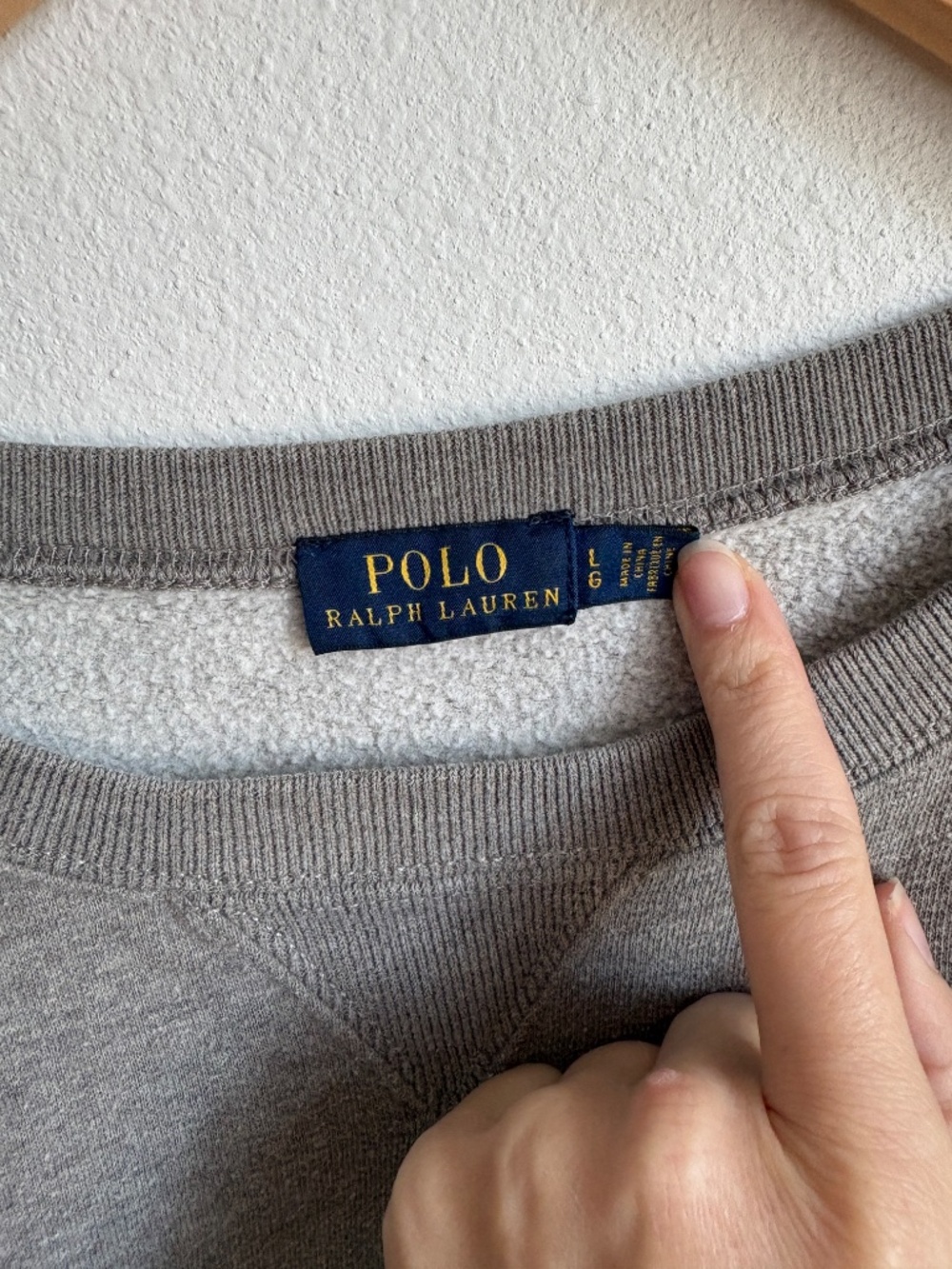 Polo Ralph Lauren Womens Heather Gray Oversized 3/4 Sleeve Sweatshirt Large - Picture 5 of 5